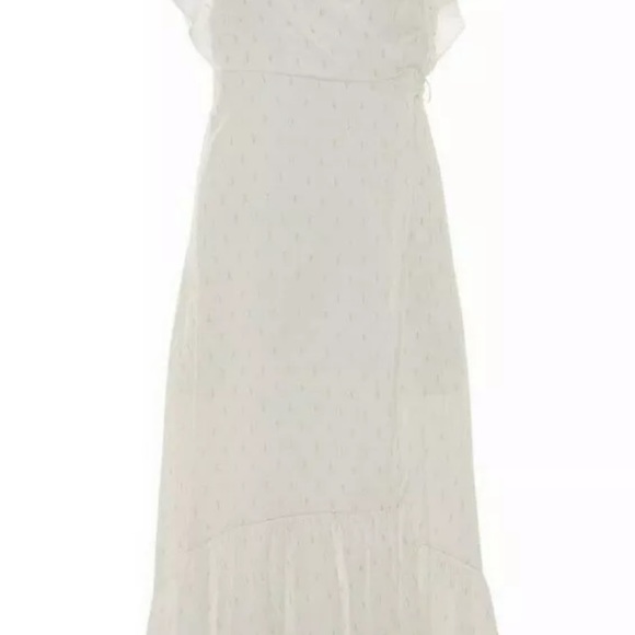 Like new Anthropologie Drew white gold wrap dress - Picture 6 of 11
